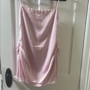 Chic Light Pink Ruched Dress